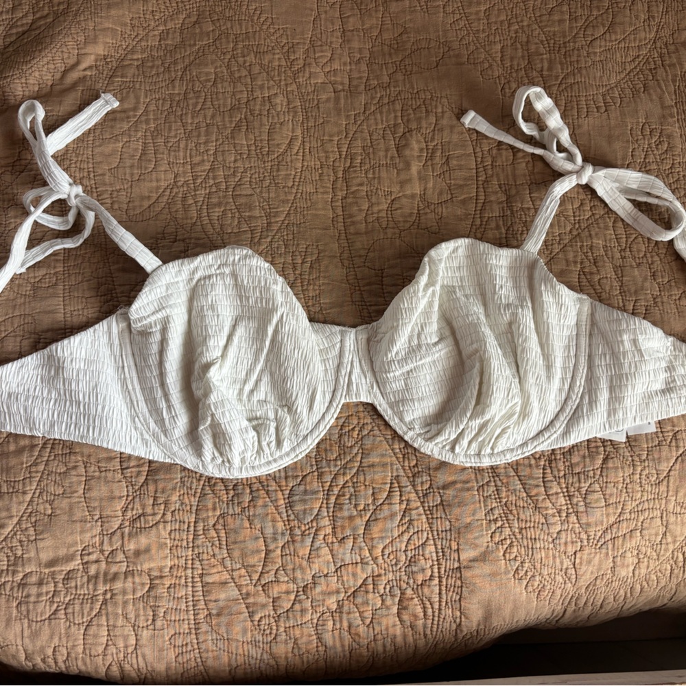 White Abercrombie curve love bathing suit top